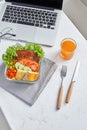 Healthy eating for lunch to work. Food in the office Royalty Free Stock Photo