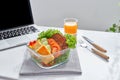 Healthy eating for lunch to work. Food in the office Royalty Free Stock Photo