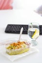 Healthy eating for lunch to work. Food in the office Royalty Free Stock Photo