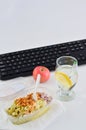 Healthy eating for lunch to work. Food in the office Royalty Free Stock Photo