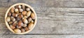 Healthy eating, natural organic snack food, raw hazelnuts