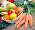 Healthy eating - organic food (fruits and vegetables) Royalty Free Stock Photo