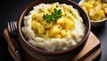 Healthy eating prepared potato, cooked meal, vegetarian food, mashed potatoes, boiled potato, homemade, root vegetable Royalty Free Stock Photo