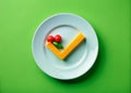 Healthy Eating Progress HalfChecked Checkbox Marks a Delicious Nutritious Meal A Visual Representation of Gradual Royalty Free Stock Photo