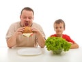 Healthy eating - teaching by example Royalty Free Stock Photo