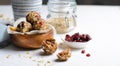 Healthy Energy Balls, Raw Vegan Balls with Oatmeal, Cranberry, Dates and Nuts, Homemade Sweets