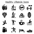 Healthy & exercise icons set