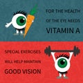 Healthy eyes. Products and sport.