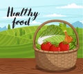 Healthy farm food banner with vegetable