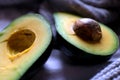 Healthy fats - opened avocado