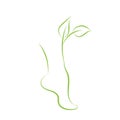Green Foot Silhouette: A Symbol of Healthy Feet and Spa Royalty Free Stock Photo