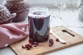 Healthy fermented honey product with cranberry. Healthful, anti-bacterial, anti-viral product. Food preservative at home, cozy,