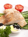 Healthy fish with asparagus