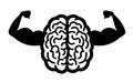 Healthy and fit brain with strong muscles. Health of intellect and mind Royalty Free Stock Photo
