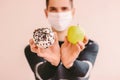 Healthy fit sports man dieting during COVID-19 quarantine Royalty Free Stock Photo