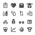 Healthy and fitness icon set, vector eps10 Royalty Free Stock Photo