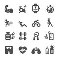 Healthy and fitness icon set, vector eps10 Royalty Free Stock Photo