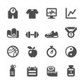 Healthy and fitness icon set, vector eps10 Royalty Free Stock Photo