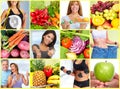 Healthy fitness people set. Royalty Free Stock Photo