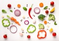 Healthy flat lay of sliced vegetables composition Royalty Free Stock Photo
