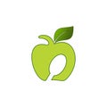 Healthy food apple shape logo design illustration