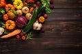 Healthy food background. Autumn vegetables and crop top view Royalty Free Stock Photo