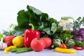 Healthy food background. Concept of Healthy Food, Fresh Vegetables on gray concrete background Royalty Free Stock Photo