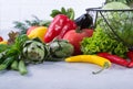 Healthy food background. Concept of Healthy Food, Fresh Vegetables ongray concrete background Royalty Free Stock Photo