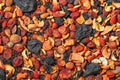 Healthy food. Background of dried fruit. A mixture of dried apricots, pears, raisins, apples, prunes