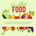 Healthy food background with place for your text. Vector illustration
