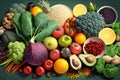 Healthy food background selection, Food rich in antioxidant Royalty Free Stock Photo