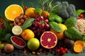 Healthy food background selection, Food rich in antioxidant Royalty Free Stock Photo