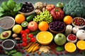 Healthy food background selection, Food rich in antioxidant Royalty Free Stock Photo