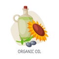 Healthy Food for Brain, Organic Oil, Vector Illustration Royalty Free Stock Photo