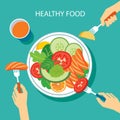 Healthy food concept flat design