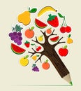 Healthy food concept pencil tree