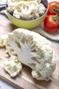 Healthy food concept, raw cauliflower white cabbage ready for cooking