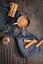 Healthy food condiment with medicinal properties, true Ceylon Cinnamon sticks and powder in a jar