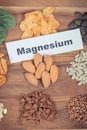 Healthy food containing magnesium, fiber and other vitamins or minerals Royalty Free Stock Photo
