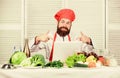 Healthy food cooking. Mature hipster with beard. Happy bearded man. chef recipe. Cuisine culinary. Vitamin. Vegetarian