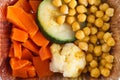 Healthy food, corn, pumpkin, zuccini, cauliflower Royalty Free Stock Photo