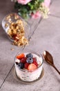 dessert granola with fresh berries