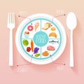 Healthy food and dieting concept. Plan your meal infographic wit Royalty Free Stock Photo