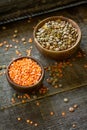 Healthy food, dieting, nutrition concept, vegan protein source. Raw legumes. Royalty Free Stock Photo
