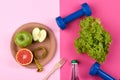 Healthy food and fitness concept. Royalty Free Stock Photo