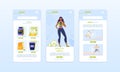 Healthy Food, Fitness, Sport, Diet Mobile App Set