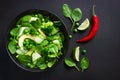 Healthy food. Fresh green salad. Royalty Free Stock Photo