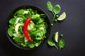 Healthy food. Fresh green salad. Royalty Free Stock Photo