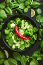 Healthy food. Fresh green salad. Royalty Free Stock Photo