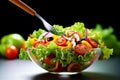 healthy food fresh vegetable salad and fork. Royalty Free Stock Photo